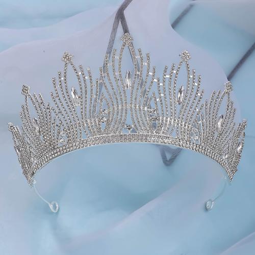 Bridal Tiaras, Zinc Alloy, silver color plated, fashion jewelry & for woman & with rhinestone, silver color 