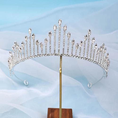 Bridal Tiaras, Zinc Alloy, silver color plated, fashion jewelry & for woman & with rhinestone, silver color 