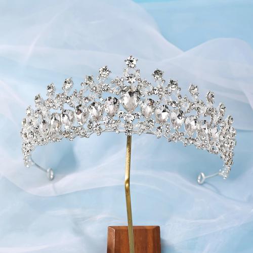 Bridal Tiaras, Zinc Alloy, silver color plated, fashion jewelry & for woman & with rhinestone, silver color 