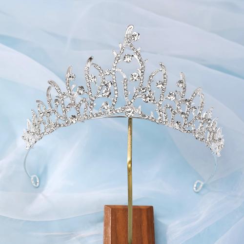 Bridal Tiaras, Zinc Alloy, silver color plated, fashion jewelry & for woman & with rhinestone, silver color 