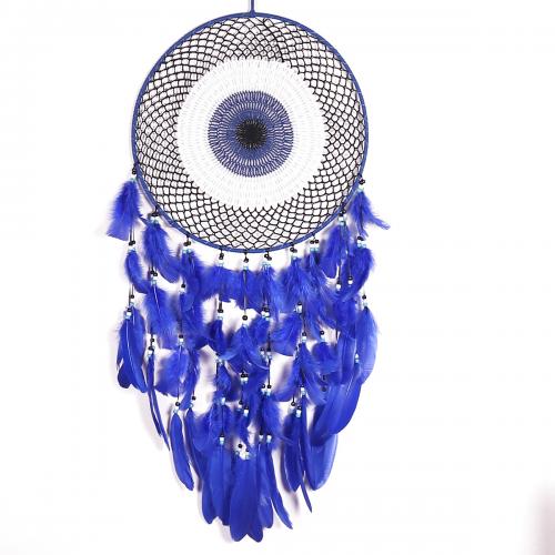 Mode Dreamcatcher, plume, avec Canne & Nylon & fer, pour la maison et le bureau, bleu, 900mm, Vendu par PC