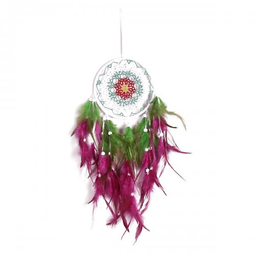 Mode Dreamcatcher, plume, avec Canne & Nylon & fer, fait à la main, pour la maison et le bureau, couleurs mélangées, 460mm, Vendu par PC