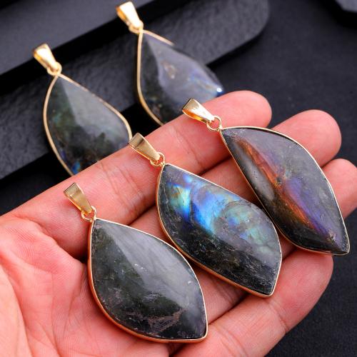 Labradorite Pendants, with Iron, DIY 