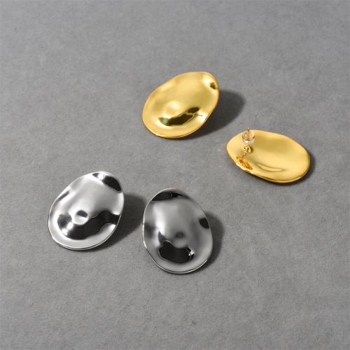 Messing Ohrstecker, oval, plattiert, Modeschmuck, keine, 36mm, verkauft von Paar