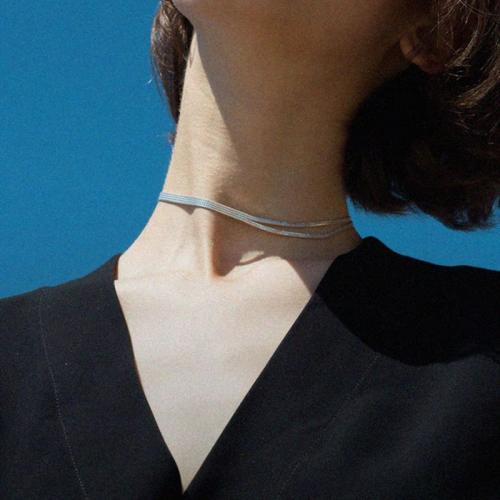 Ожерелье Мода Choker, Латунь, Другое покрытие, ювелирные изделия моды, серебряный, длина:36 см, продается PC