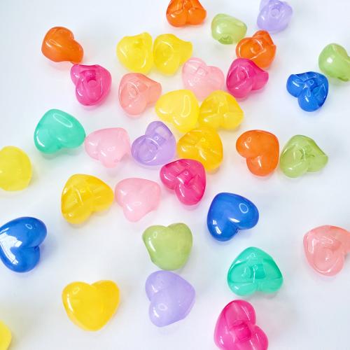 Abalorios Acrílicos Estilo Gominola , Acrílico, Corazón, Bricolaje, más colores para la opción, 18mm, 290PCs/Bolsa, Vendido por Bolsa