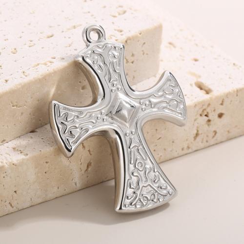 Stainless Steel Cross Pendants, 304 Stainless Steel, fashion jewelry & DIY, original color 