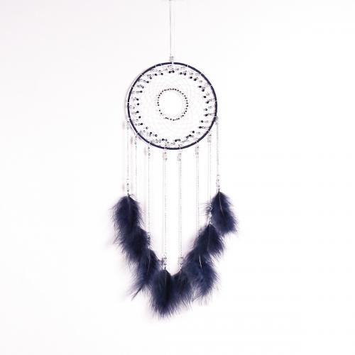 Mode Dreamcatcher, plume, avec Canne & Nylon & fer, fait à la main, pour la maison et le bureau, couleurs mélangées, 590mm, Vendu par PC