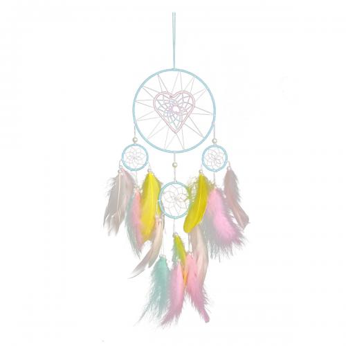 Mode Dreamcatcher, plume, avec Canne & Nylon & fer, fait à la main, pour la maison et le bureau, couleurs mélangées, 500mm, Vendu par PC