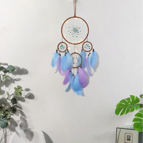 Мода Dreamcatcher, перья, с Тростник & нейлон & Железо, Связанный вручную, для дома и офиса, разноцветный, 450mm, продается PC