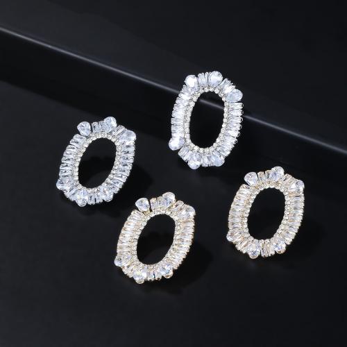 Cubic Zirconia Micro Pave Brass Earring, fashion jewelry & micro pave cubic zirconia & for woman 