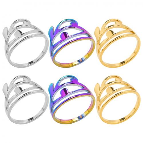 Stainless Steel Finger Ring, 304 Stainless Steel, Vacuum Ion Plating, fashion jewelry & Unisex & hollow US Ring 