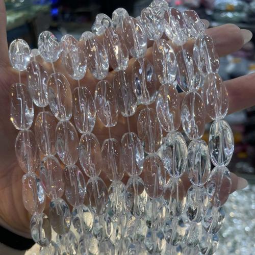 Fashion Crystal Beads, Flat Oval, DIY, Crystal Clear Approx 38 cm 