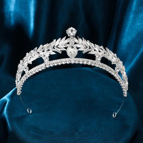 Bridal Tiaras, Zinc Alloy, silver color plated, fashion jewelry & for woman & with rhinestone, silver color 