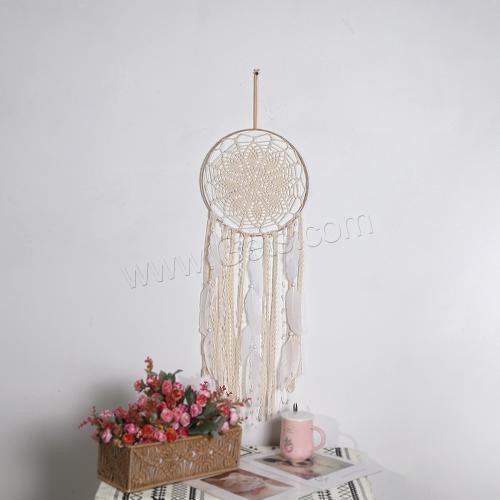 Mode Dreamcatcher, plume, avec Canne & Nylon & fer, fait à la main, pour la maison et le bureau, blanc, 1020mm, Vendu par PC