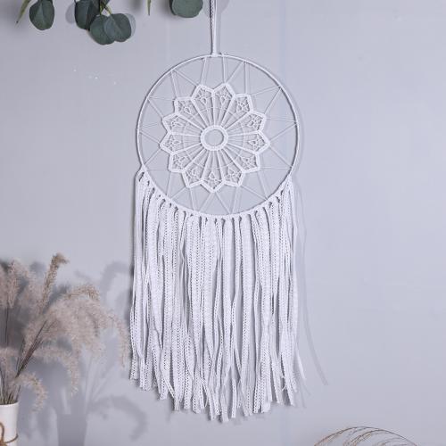 Mode Dreamcatcher, lacet, avec fer, fait à la main, pour la maison et le bureau, blanc, 680mm, Vendu par PC