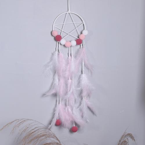 Мода Dreamcatcher, перья, с Тростник & нейлон & Железо, Звезда, Связанный вручную, для дома и офиса, Много цветов для выбора, 550mm, продается PC