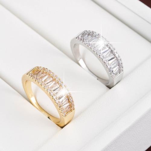 Cubic Zirconia Micro Pave Brass Finger Ring, plated, fashion jewelry & micro pave cubic zirconia & for woman 