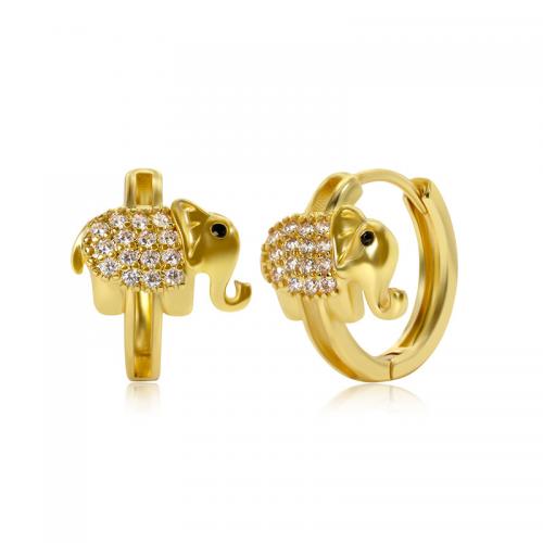 Cubic Zirconia Micro Pave Brass Earring, real gold plated, micro pave cubic zirconia & for woman [