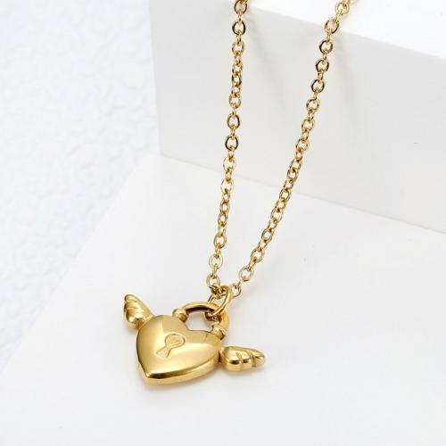 Collier de bijoux de titane, Acier titane, bijoux de mode & pour femme, doré cm, Vendu par PC