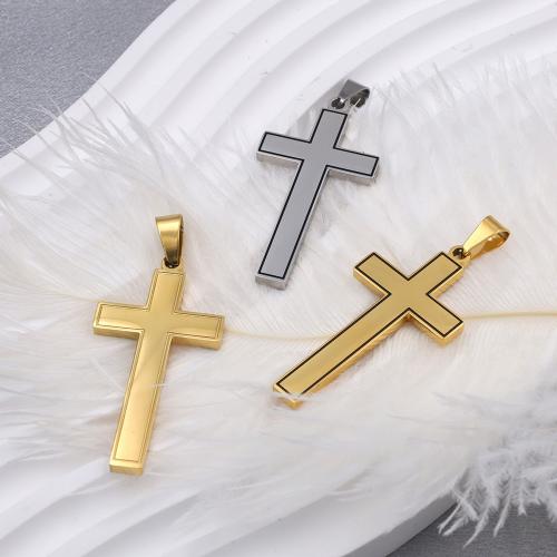 Stainless Steel Cross Pendants, 304 Stainless Steel, Vacuum Ion Plating, fashion jewelry & DIY 