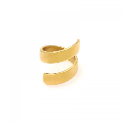 Anillo de dedo de acero Titanium de, Partículas de acero, 18K chapado en oro, Joyería & diverso tamaño para la opción & para mujer, dorado, Vendido por UD