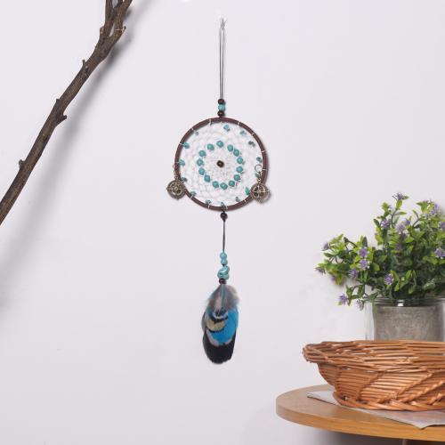 Mode Dreamcatcher, plume, avec Canne & Nylon & fer, fait à la main, pour la maison et le bureau, couleurs mélangées, 300mm, Vendu par PC