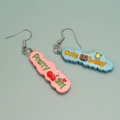 Resin Drop Earring, Iron, with Resin, fashion jewelry 