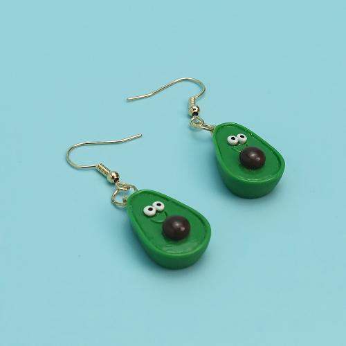 Resin Drop Earring, Iron, with Resin, Avocado, fashion jewelry 