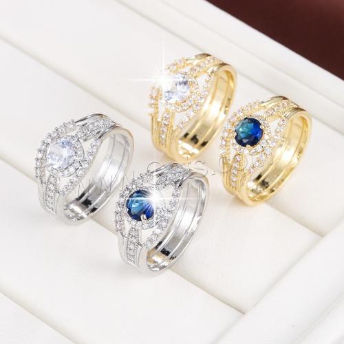 Cubic Zirconia Micro Pave Brass Finger Ring, plated, fashion jewelry & micro pave cubic zirconia & for woman 