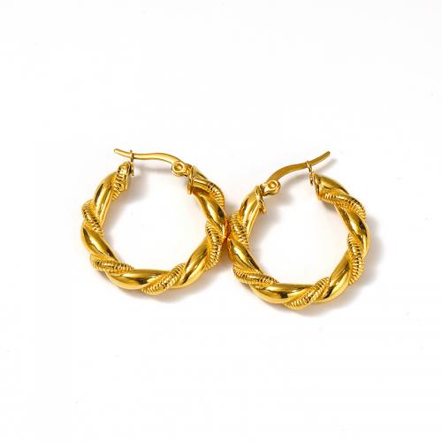 Titanium Steel Earrings, Vacuum Ion Plating, for woman, golden 