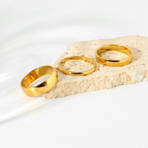 Edelstahl Fingerring, 304 Edelstahl, Vakuum-Ionen-Beschichtung, Modeschmuck & verschiedene Größen vorhanden & für Frau, goldfarben, verkauft von PC