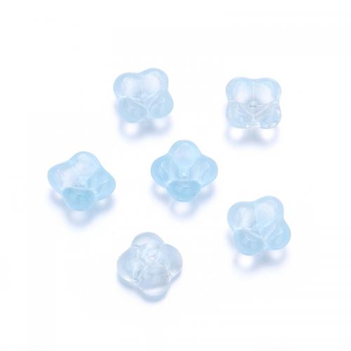 Vernickelt Glasperlen, Glas, Blume, DIY, keine, 10x6mm, Bohrung:ca. 1.5mm, ca. 100PCs/Tasche, verkauft von Tasche