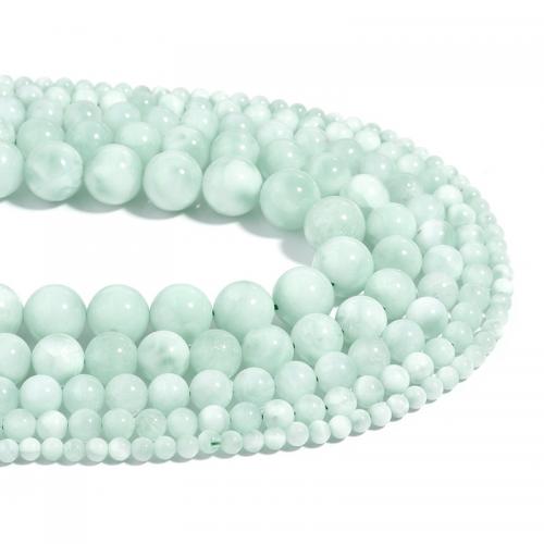 Single Gemstone Beads, Angelite, Round, DIY green Approx 38 cm 