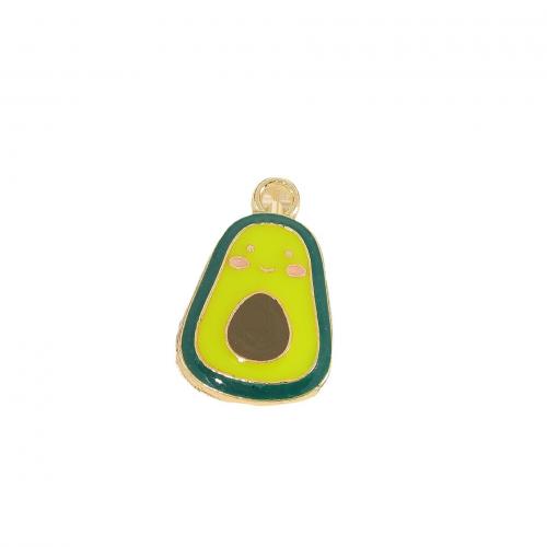 Zink Legierung Emaille Anhänger , Zinklegierung, Avocado, plattiert, DIY, keine, 19.6x12.8x2.2mm, ca. 300PCs/Tasche, verkauft von Tasche