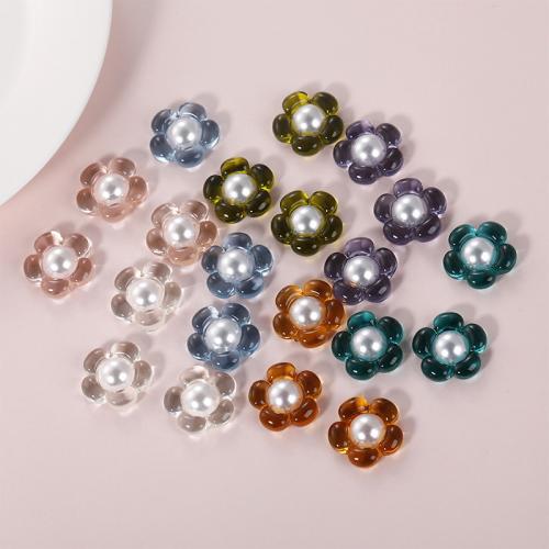 Accesorio del pelo de DIY que, Acrílico, con Perlas plásticas, Flor, Bricolaje, más colores para la opción, 19mm, Vendido por UD