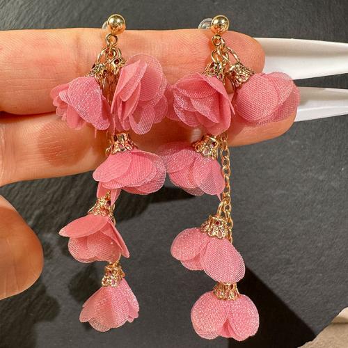 Fashion Create Jewelry Earring, Zinc Alloy, with Gauze, fashion jewelry 