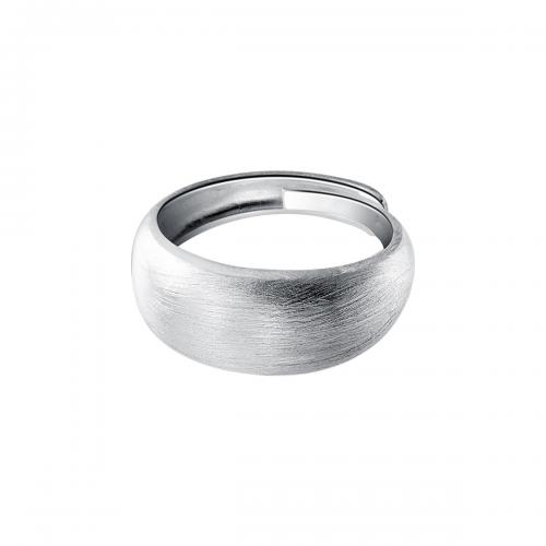 Anillo de Plata Ley, plata de ley 925, ajustable & cepillado & para mujer, plateado, tamaño:6-8, Vendido por UD