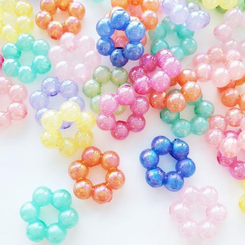 Jelly Style Acrylic Beads, Flower, DIY & hollow 16.5mm [