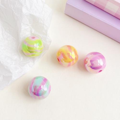 Plating Acrylic Beads, Round, DIY 15mm [