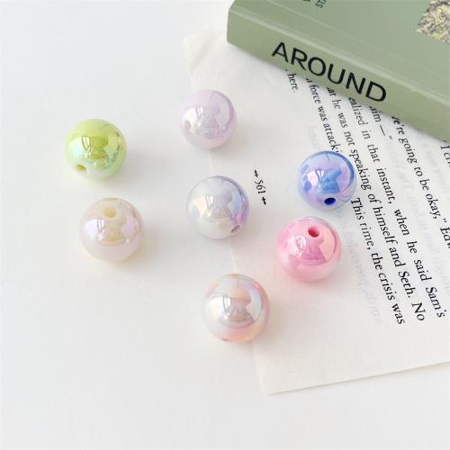 Plating Acrylic Beads, Round, UV plating, DIY 15mm 