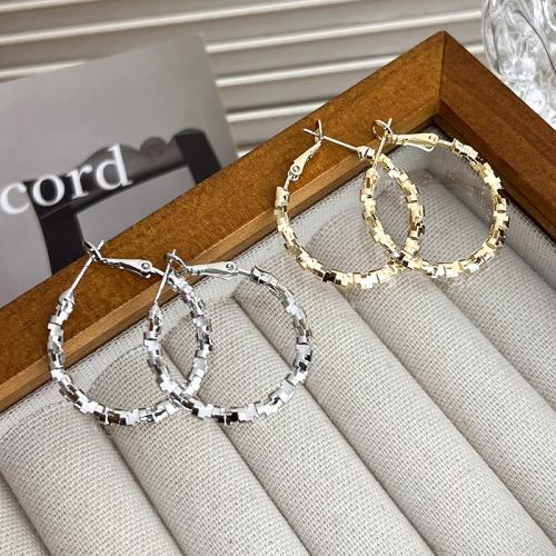 Brass Hoop Earring, plated, fashion jewelry & for woman 