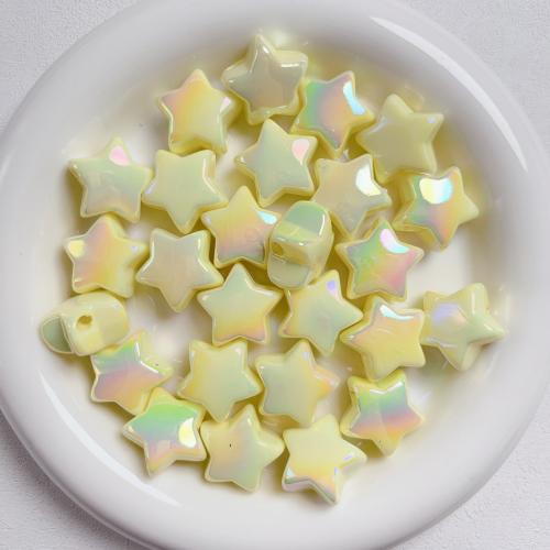 Plating Acrylic Beads, Star, UV plating, DIY 21mm Approx 4mm 