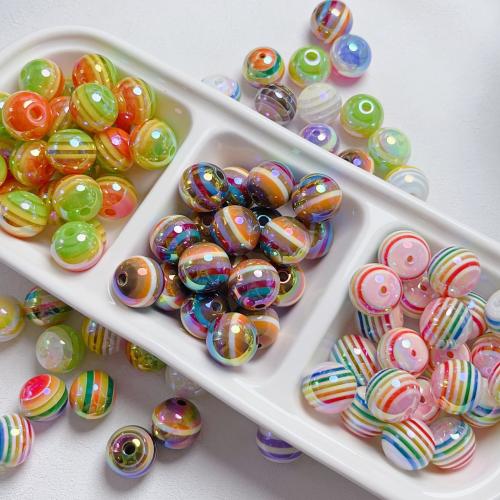 Plating Acrylic Beads, Round, UV plating, DIY 16mm 