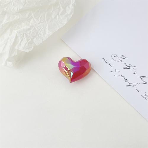 Plating Acrylic Beads, Heart, UV plating, DIY 34.5mm 