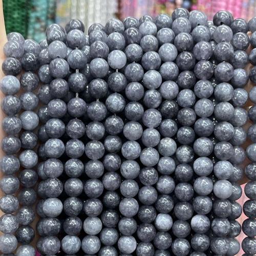 Single Gemstone Beads, Iolite, Round, DIY grey 