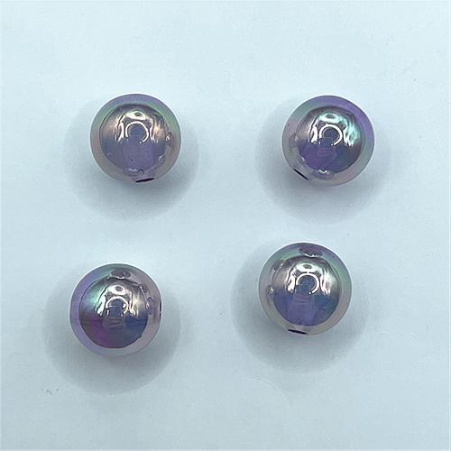 Plating Acrylic Beads, Round, DIY 