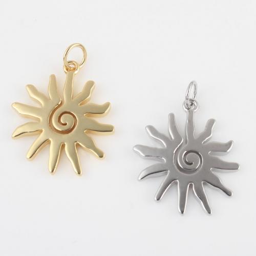 Brass Jewelry Pendants, Sun, plated, DIY 