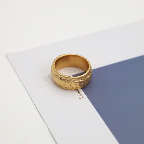 Edelstahl Fingerring, 304 Edelstahl, plattiert, Modeschmuck & für Frau, Goldfarbe, width:9mm,thickness:2.5mm, Größe:7, verkauft von PC