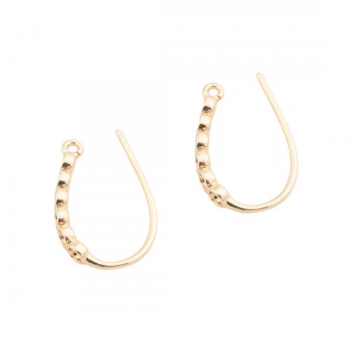 Brass Hook Earwire, real gold plated, DIY, golden Approx 1mm 